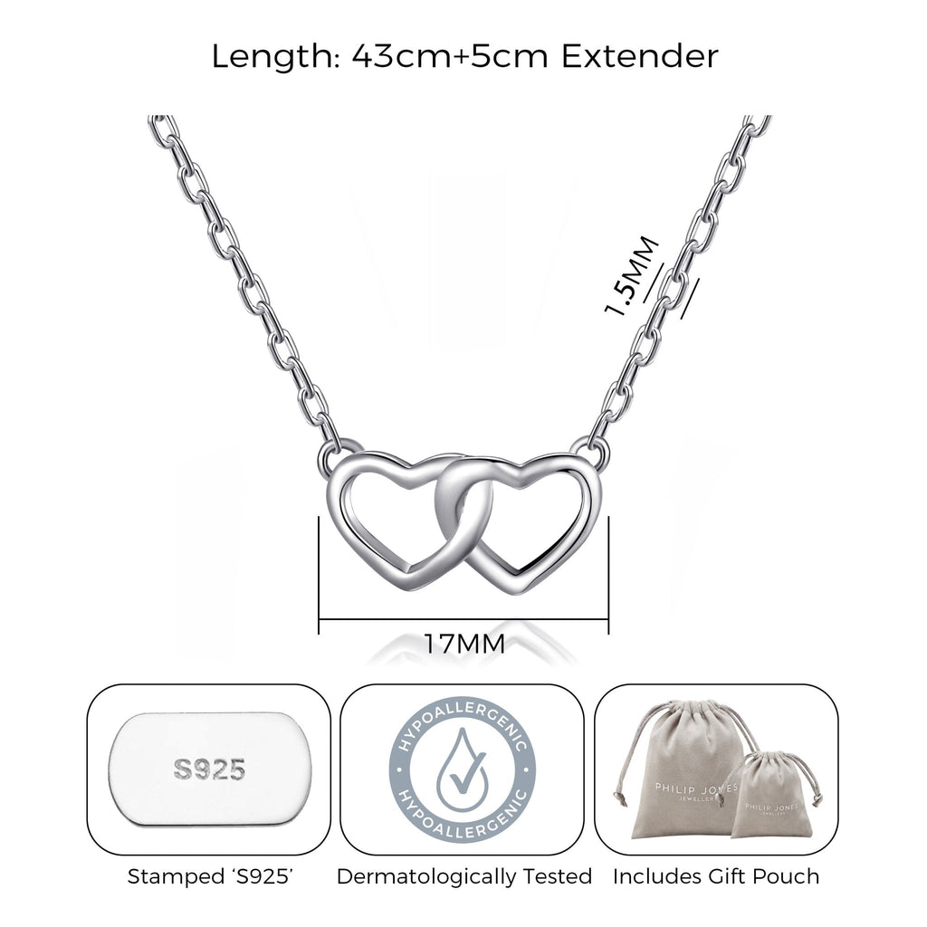 Sterling Silver I Couldn't Say I Do Without You Bridal Heart Link Necklace