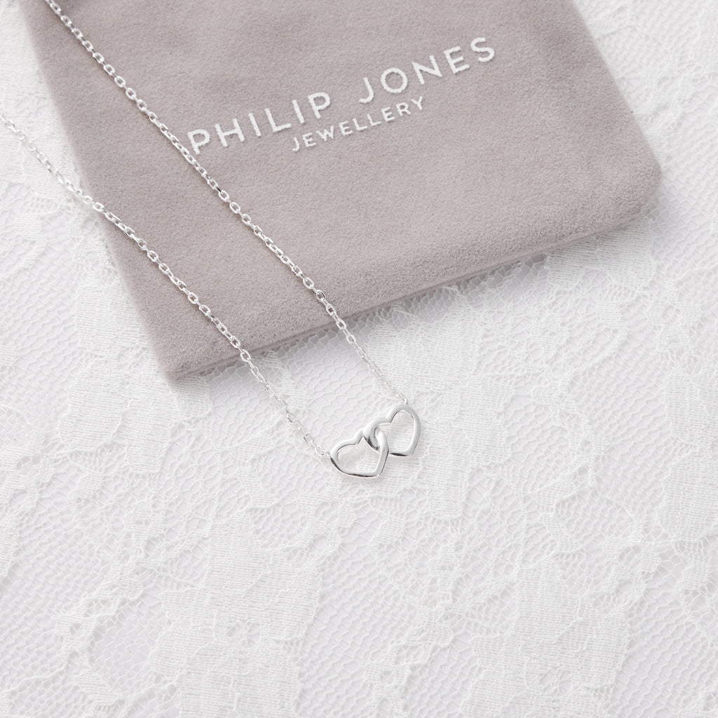 Sterling Silver I Couldn't Say I Do Without You Bridal Heart Link Necklace
