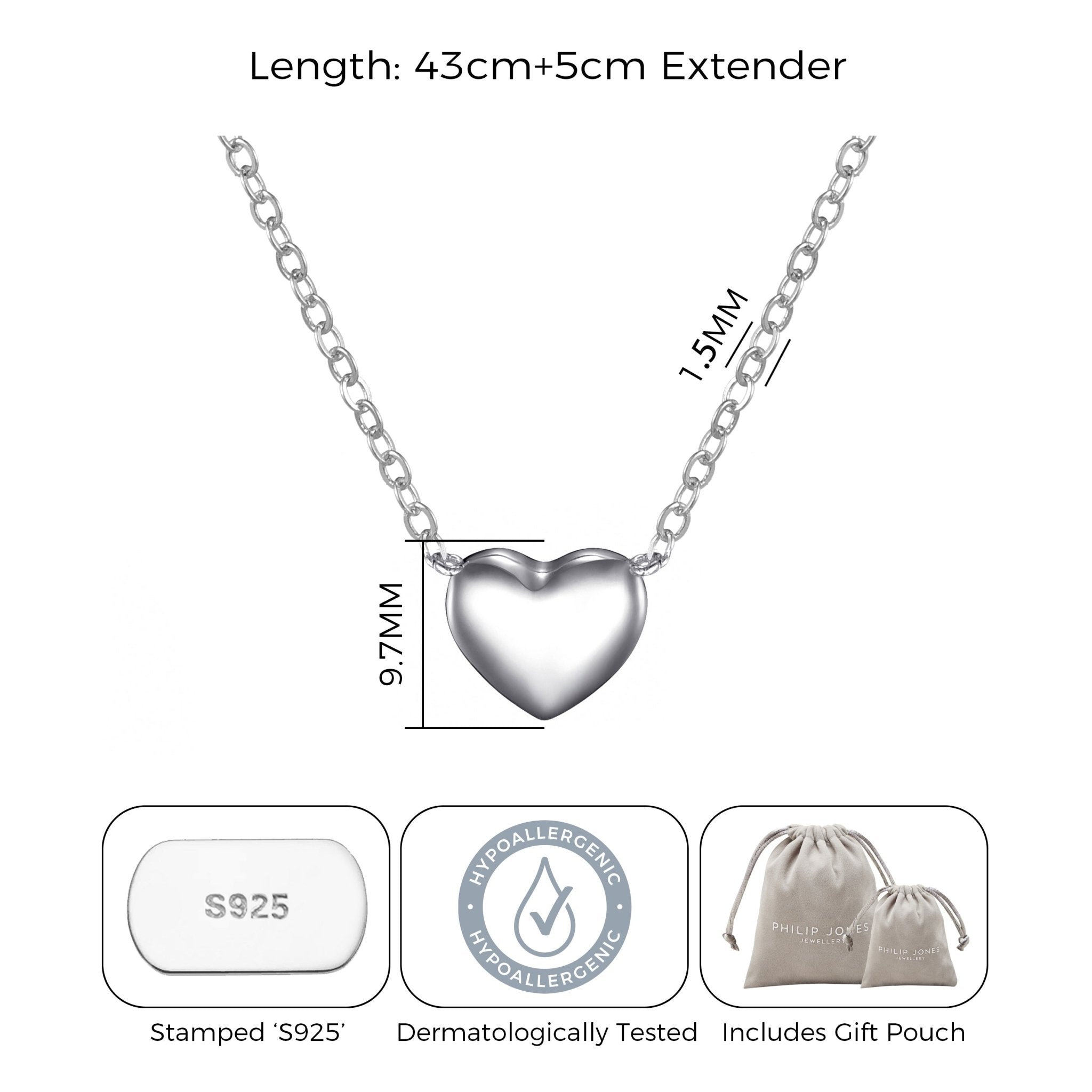 Sterling Silver Heart Necklace