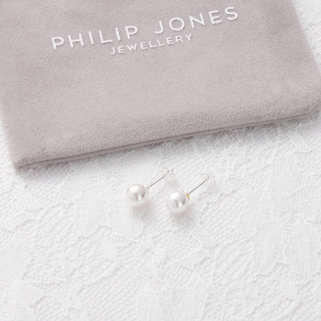 Sterling Silver I Couldn't Say I Do Without You Bridal Pearl Earrings