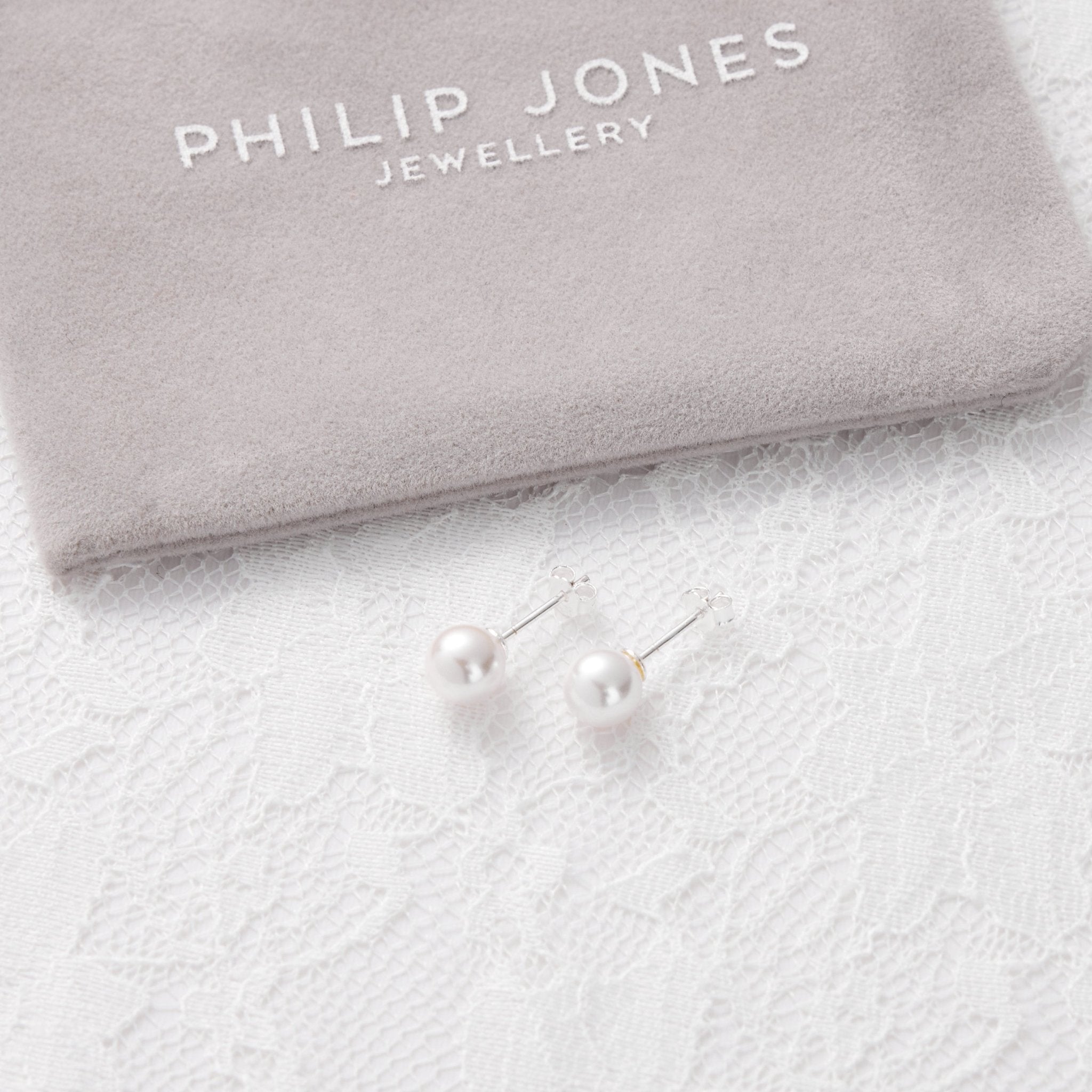 Sterling Silver I Couldn't Say I Do Without You Bridal Pearl Earrings