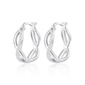 Sterling Silver Infinity Crystal Hoop Earrings Created with Zircondia® Crystals