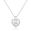 Sterling Silver Infinity Heart Necklace Created with Zircondia® Crystals