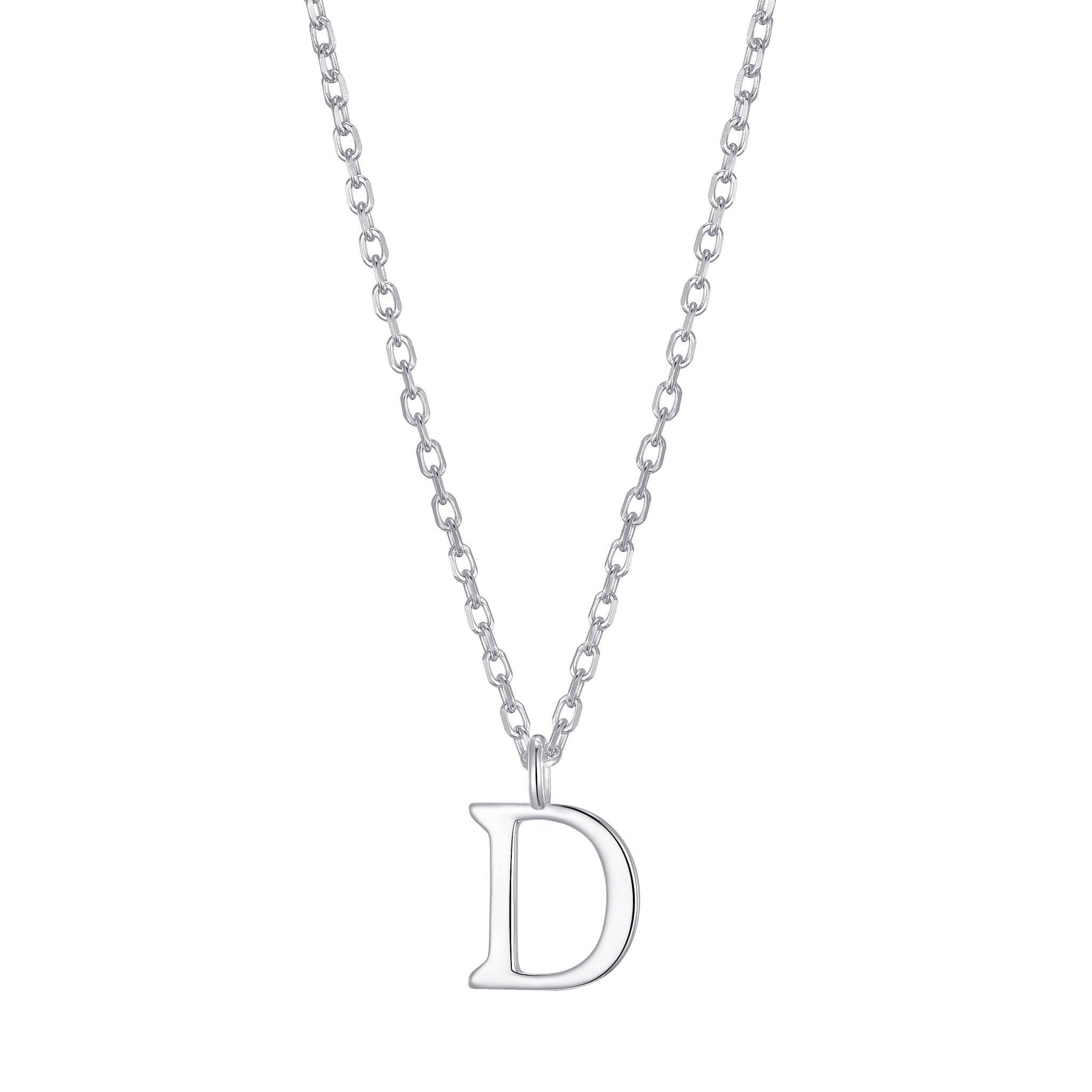 Sterling Silver Initial D Necklace