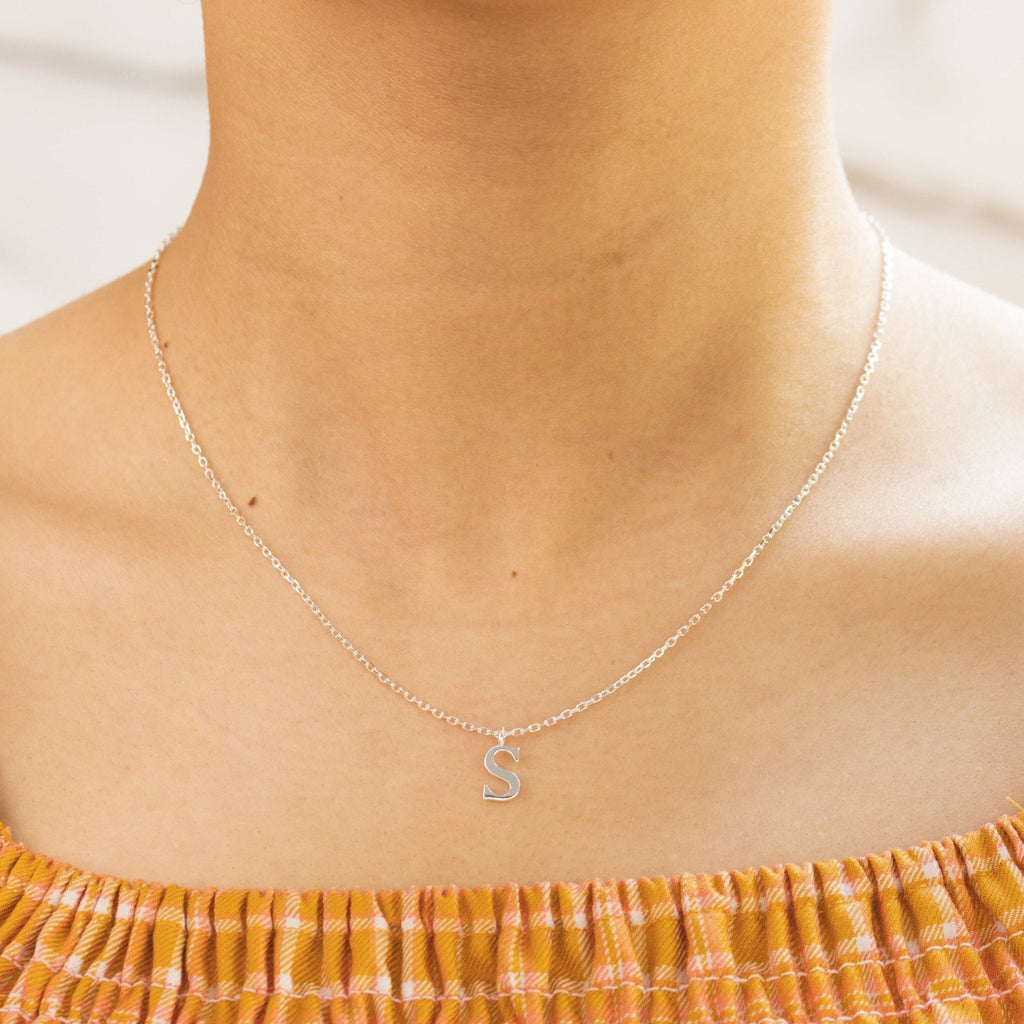 Sterling Silver Initial S Necklace