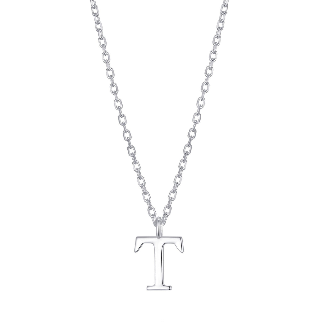 Sterling Silver Initial T Necklace