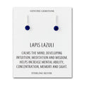 Sterling Silver Lapis Gemstone Drop Earrings with Quote Card