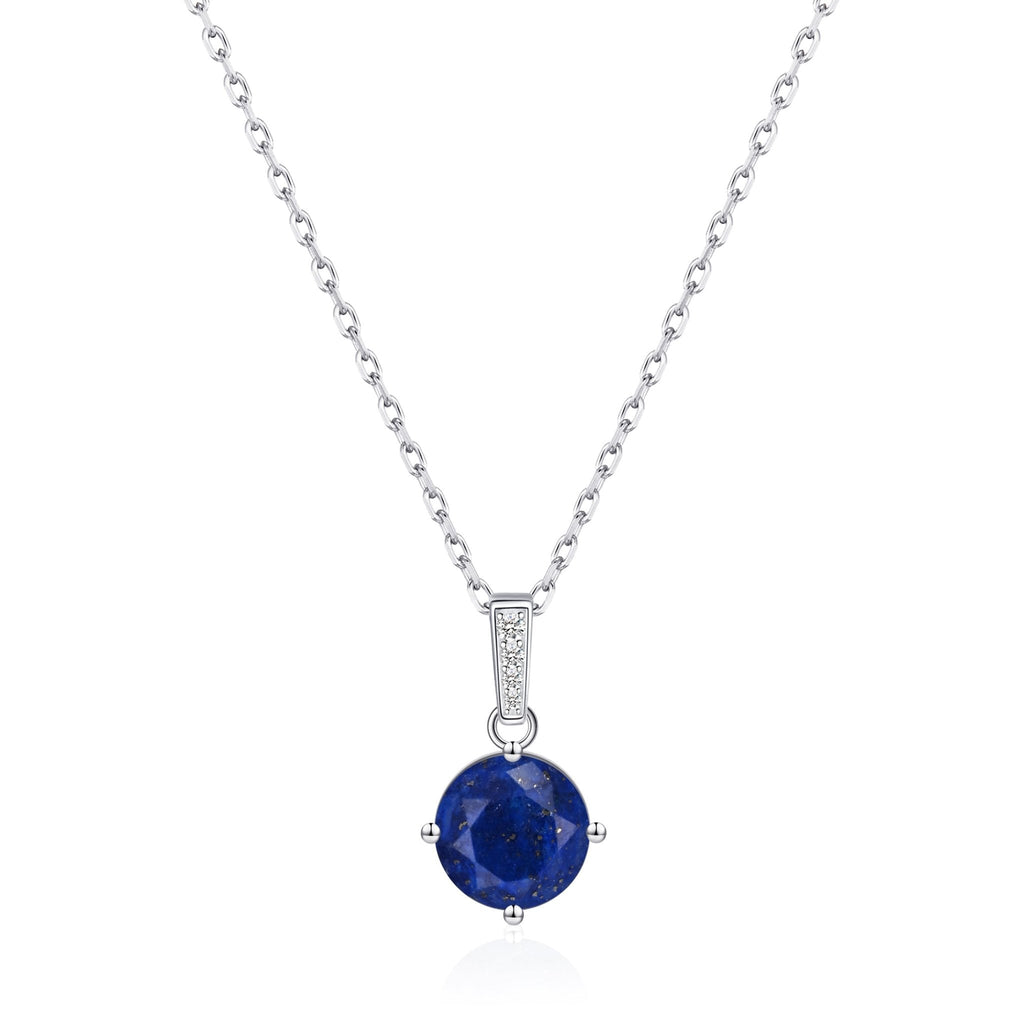Sterling Silver Lapis Gemstone Necklace with Quote Card