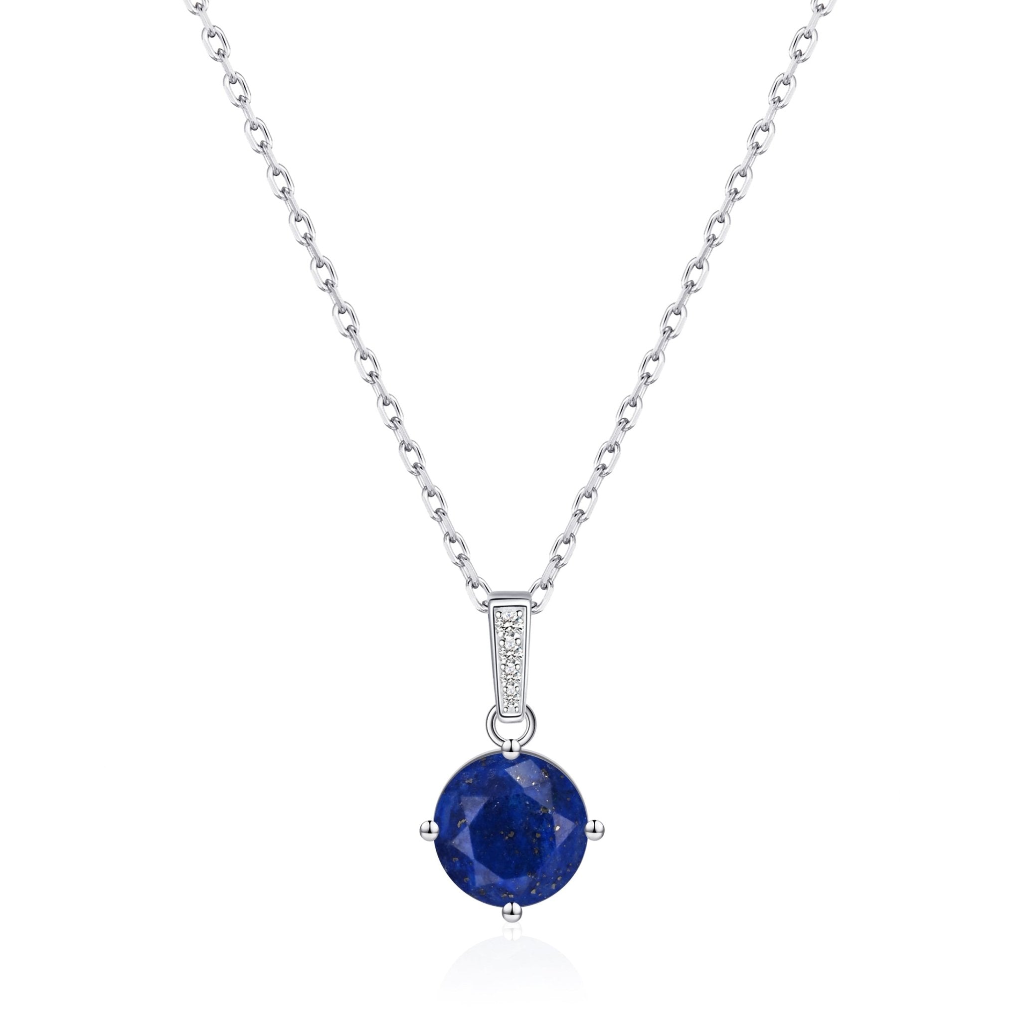 Sterling Silver Lapis Gemstone Necklace with Quote Card