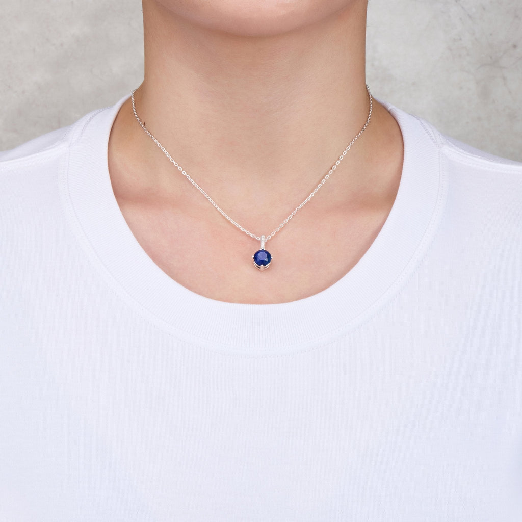 Sterling Silver Lapis Gemstone Necklace
