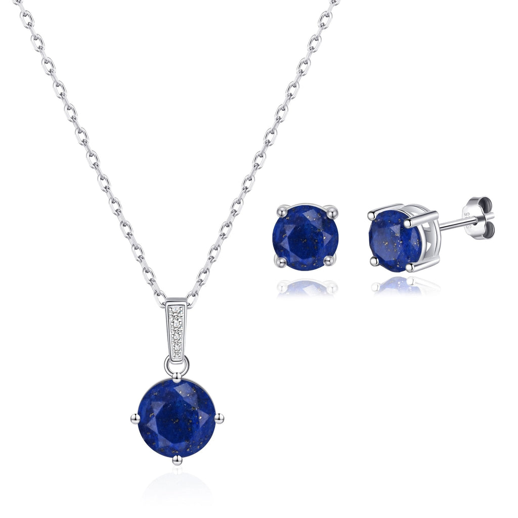 Sterling Silver Lapis Gemstone Set with Quote Card