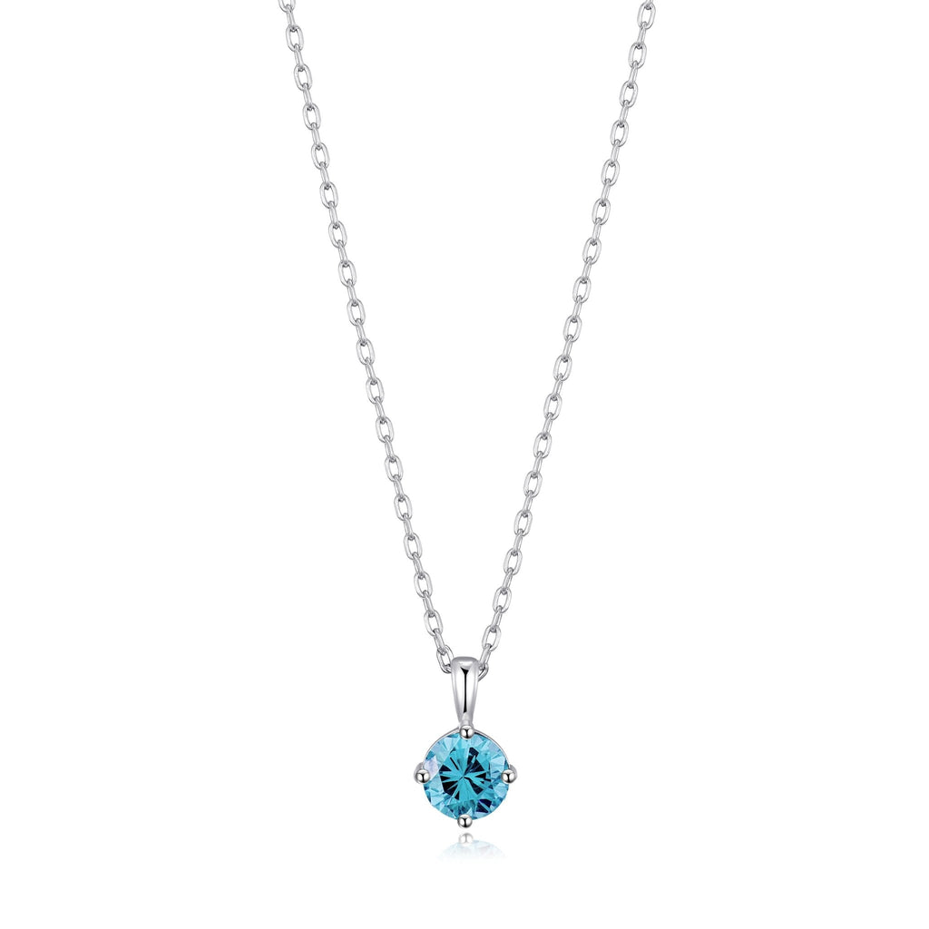 Sterling Silver Light Blue Necklace Created with Zircondia® Crystals