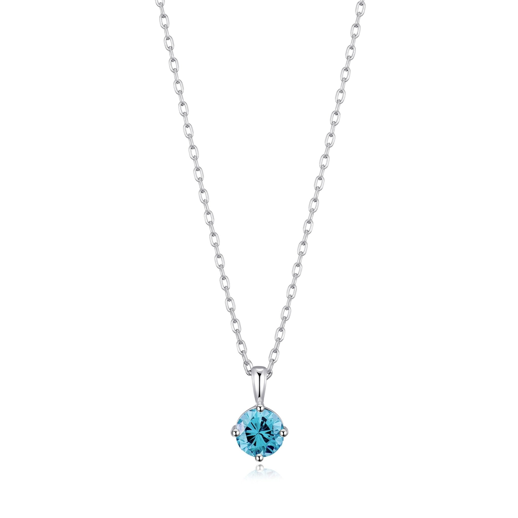 Sterling Silver Light Blue Necklace Created with Zircondia® Crystals