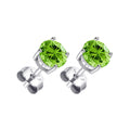 Sterling Silver Light Green Earrings Created with Zircondia® Crystals