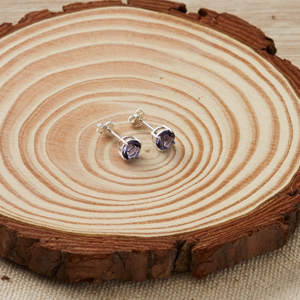 Sterling Silver Light Purple Earrings Created with Zircondia® Crystals