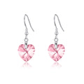 Sterling Silver Light Pink Heart Earrings Created with Zircondia® Crystals