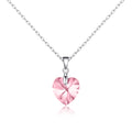 Sterling Silver Light Pink Heart Necklace Created with Zircondia® Crystals