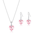 Sterling Silver Light Pink Heart Set Created with Zircondia® Crystals