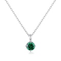 Sterling Silver May (Emerald) Birthstone Necklace Created with Zircondia® Crystals