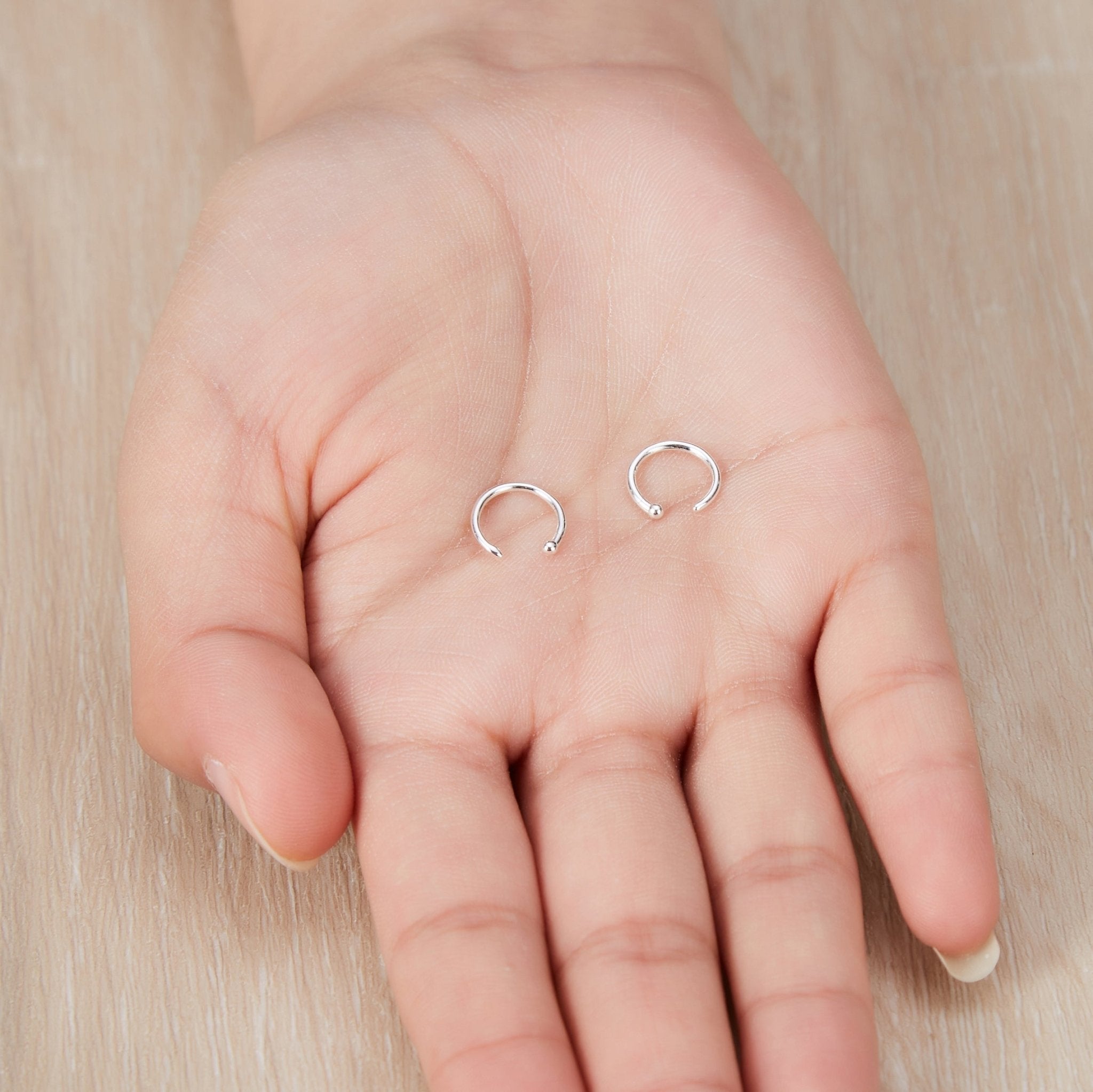 Sterling Silver Micro Thread Hoop Earrings