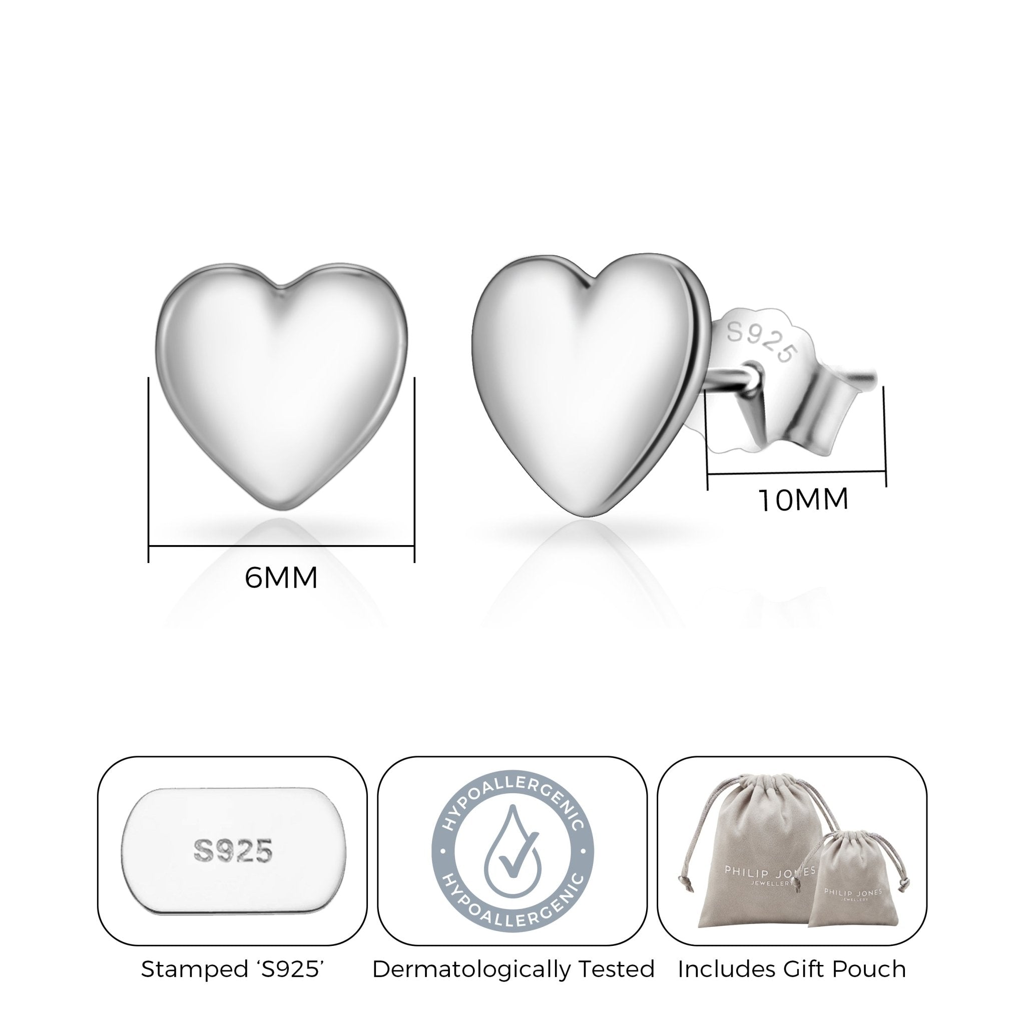 Sterling Silver Mother and Daughter Quote Heart Earrings