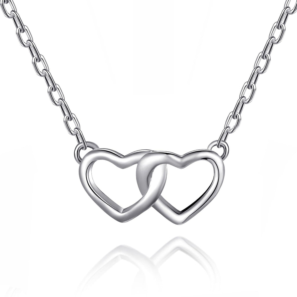 Sterling Silver Mother and Daughter Quote Heart Link Necklace