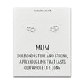 Sterling Silver Mum Quote Heart Link Earrings