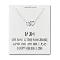 Sterling Silver Mum Quote Heart Link Necklace