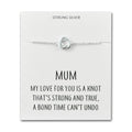 Sterling Silver Mum Quote Knot Bracelet