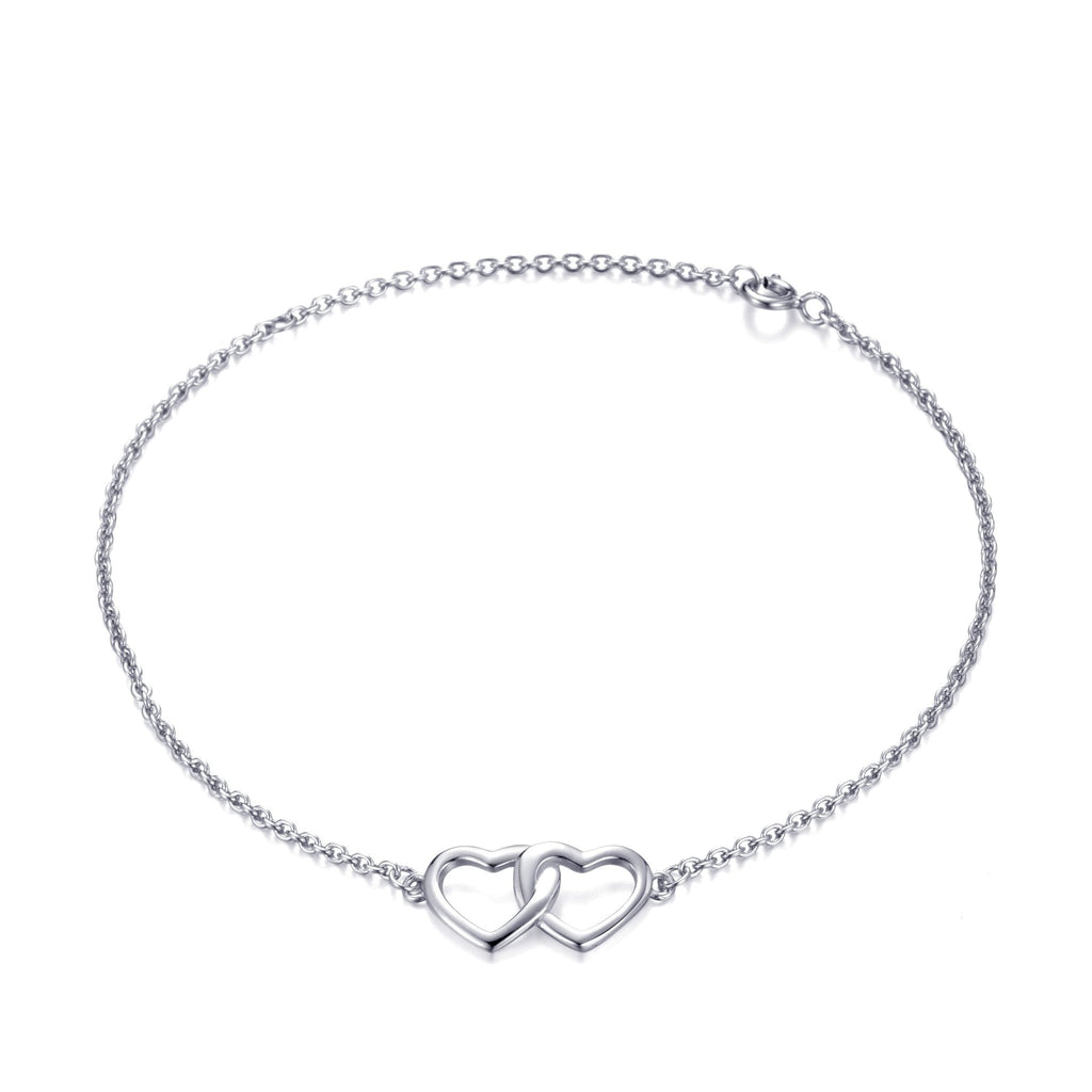 Sterling Silver Mother and Daughter Quote Heart Link Bracelet