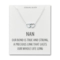 Sterling Silver Nan Quote Heart Link Necklace