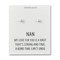Sterling Silver Nan Quote Knot Earrings