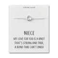 Sterling Silver Niece Quote Knot Bracelet