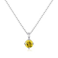 Sterling Silver November (Topaz) Birthstone Necklace Created with Zircondia® Crystals