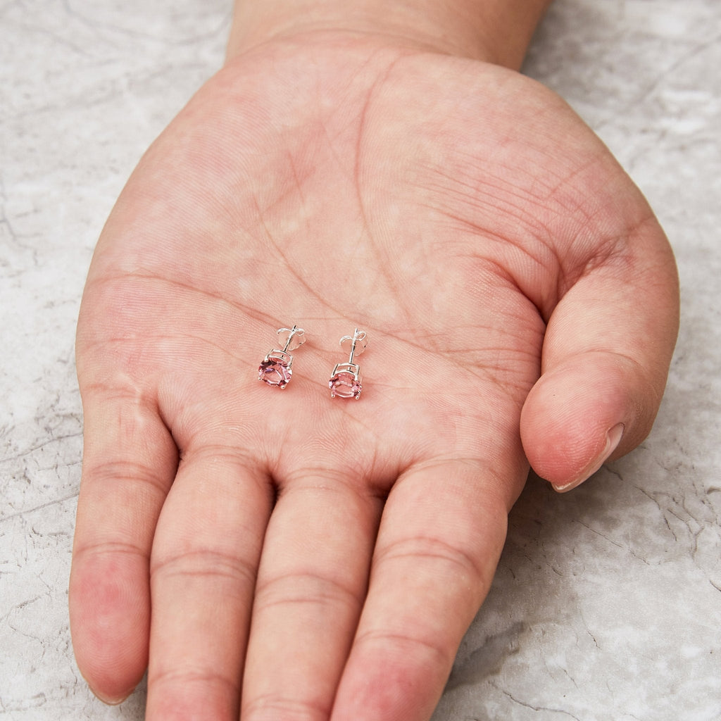 Sterling Silver October (Tourmaline) Birthstone Earrings Created with Zircondia® Crystals