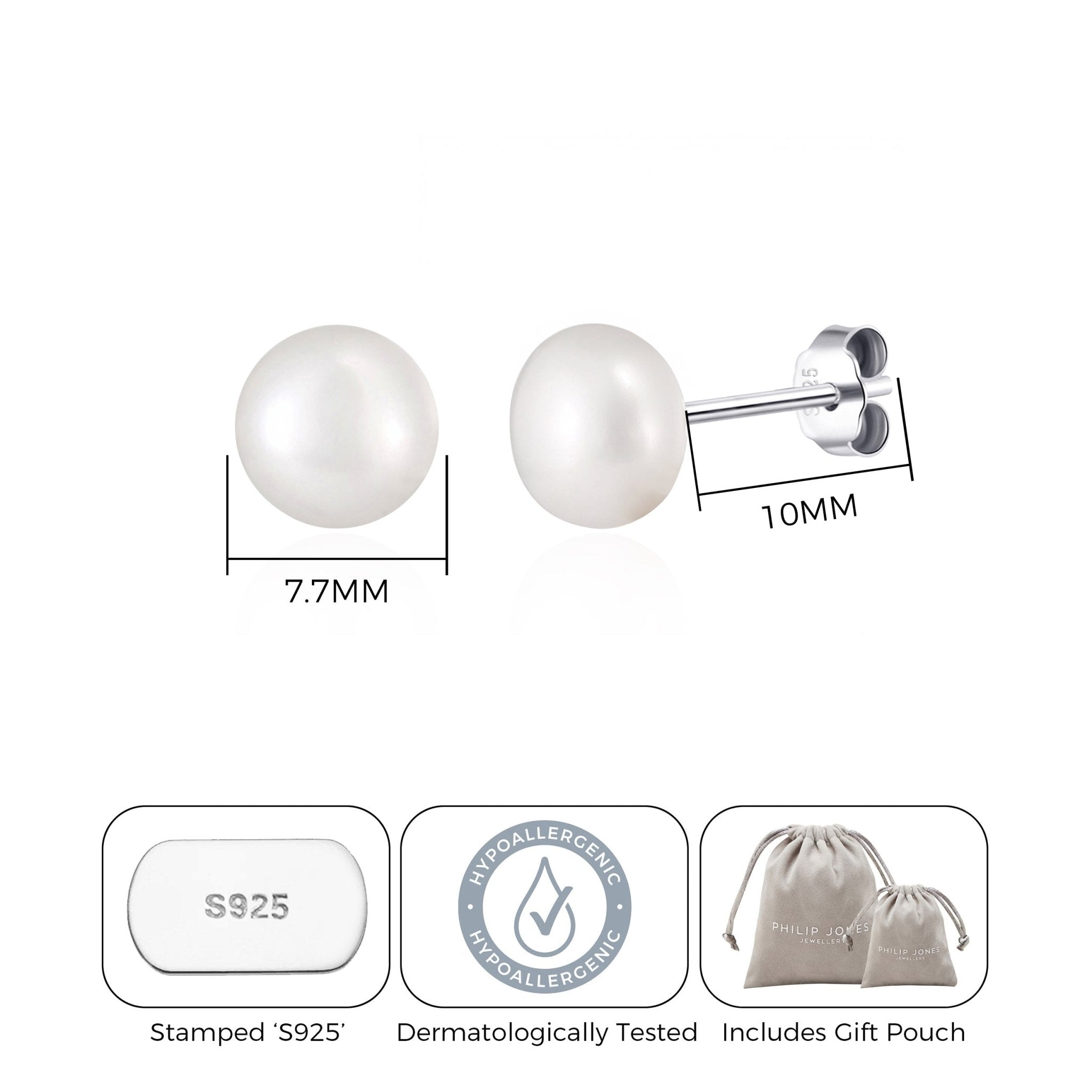 Sterling Silver Pearl Earrings