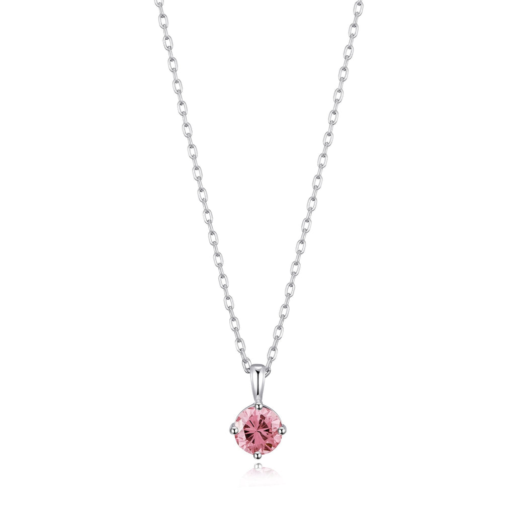 Sterling Silver Pink Necklace Created with Zircondia® Crystals