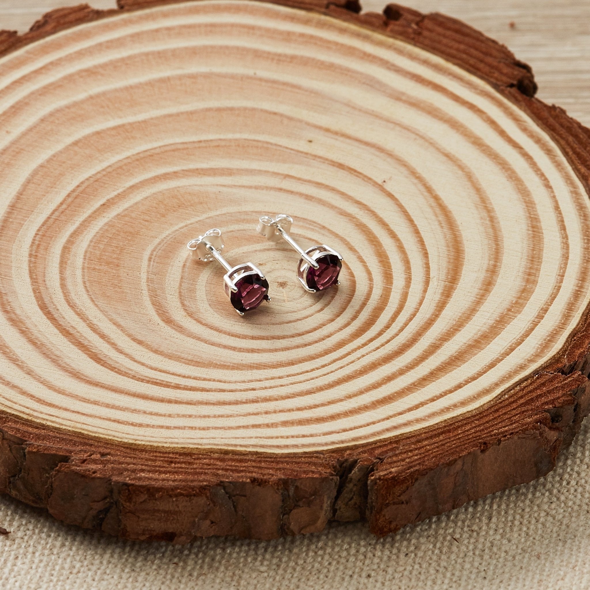 Sterling Silver Purple Earrings Created with Zircondia® Crystals