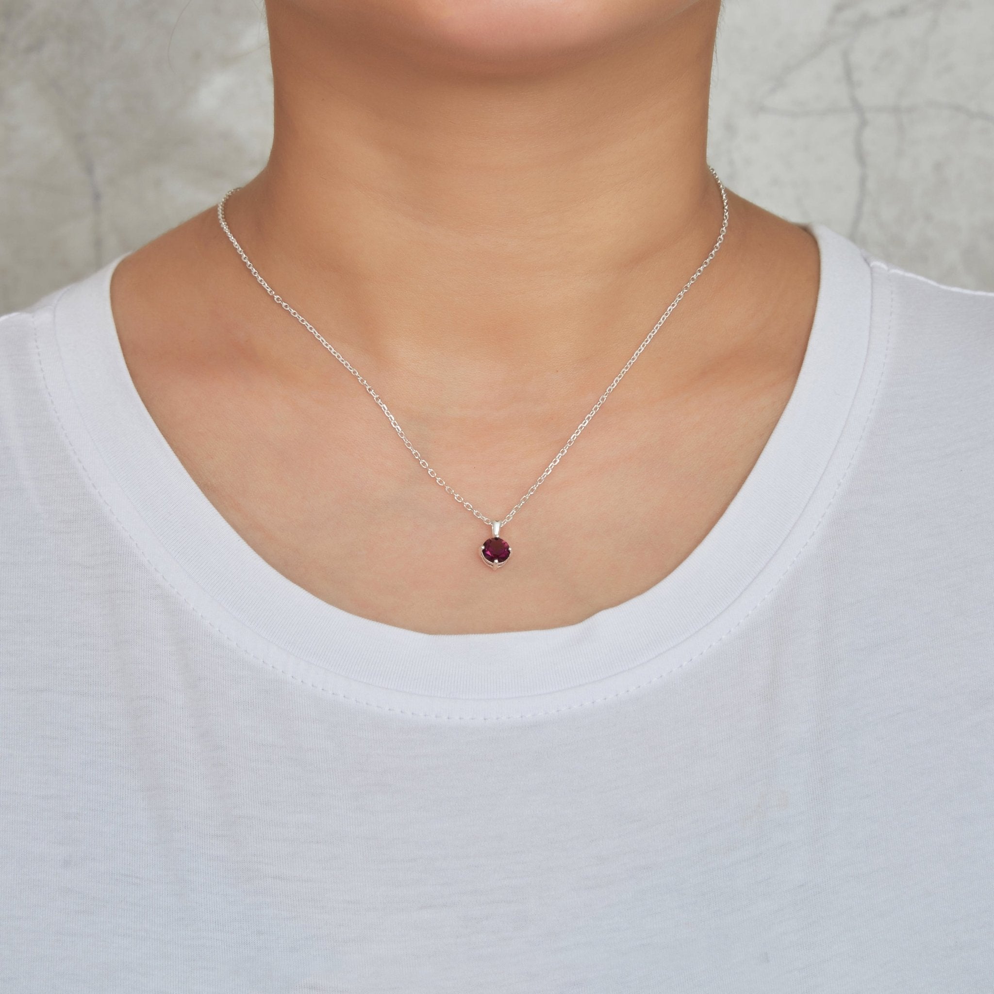 Sterling Silver Purple Necklace Created with Zircondia® Crystals