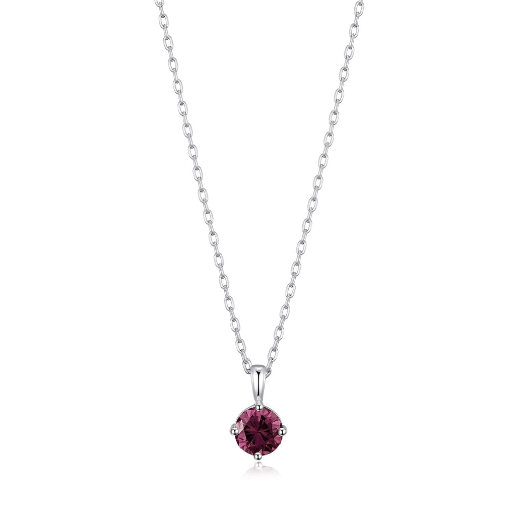 Sterling Silver Purple Necklace Created with Zircondia® Crystals