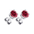 Sterling Silver Red Earrings Created with Zircondia® Crystals