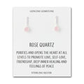 Sterling Silver Rose Quartz Gemstone Drop Earrings with Quote Card