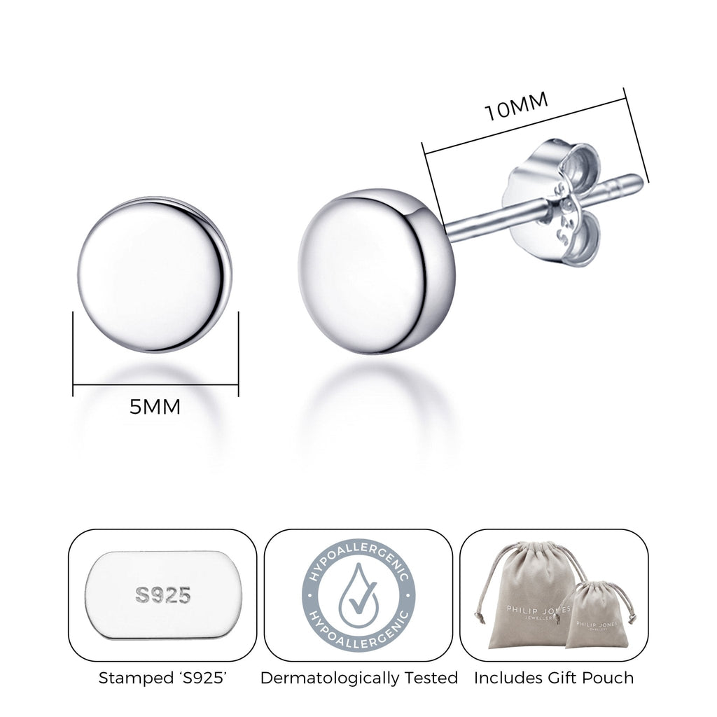 Sterling Silver Round Earrings