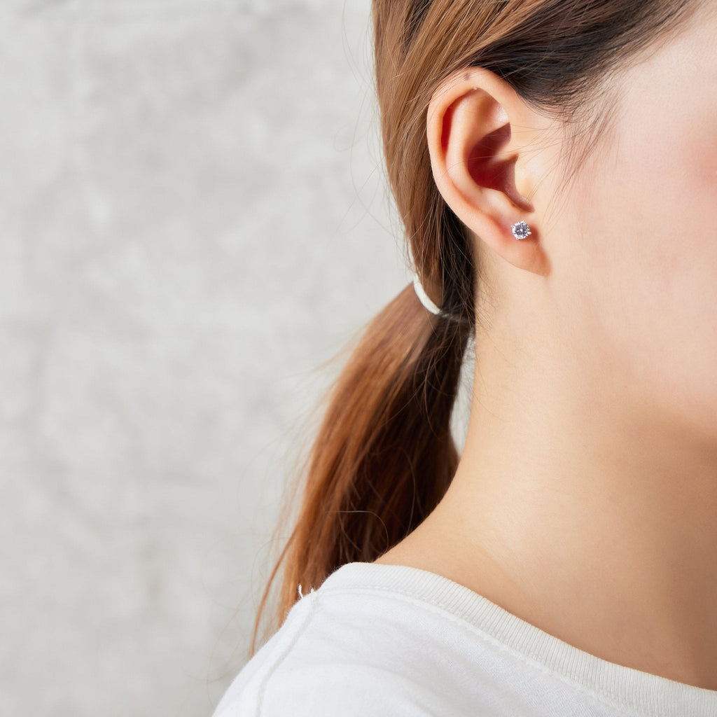 Sterling Silver Round Solitaire Set Created with Zircondia® Crystals