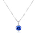 Sterling Silver September (Sapphire) Birthstone Necklace Created with Zircondia® Crystals