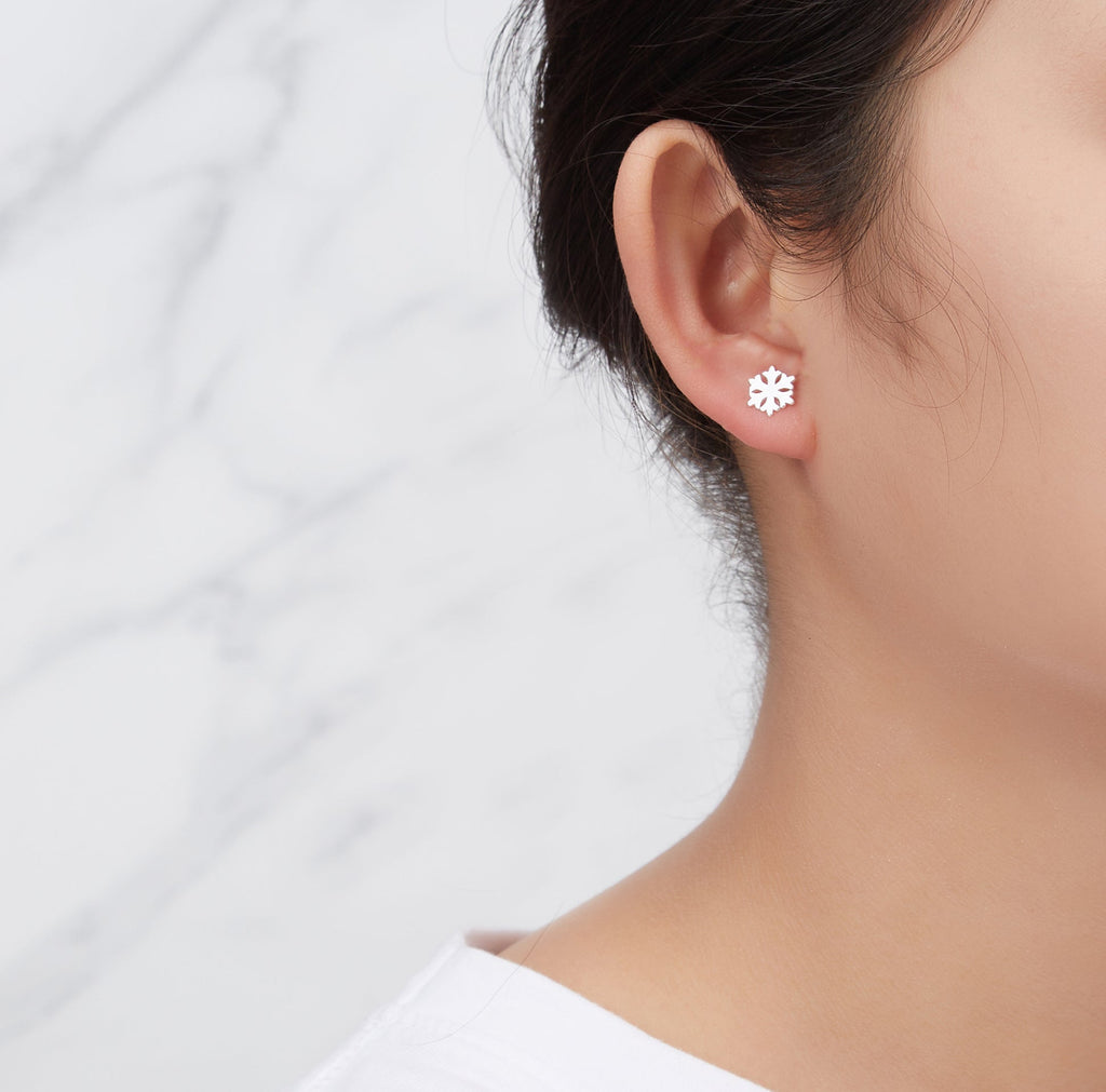 Sterling Silver Snowflake Earrings