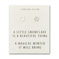 Sterling Silver Snowflake Quote Earrings