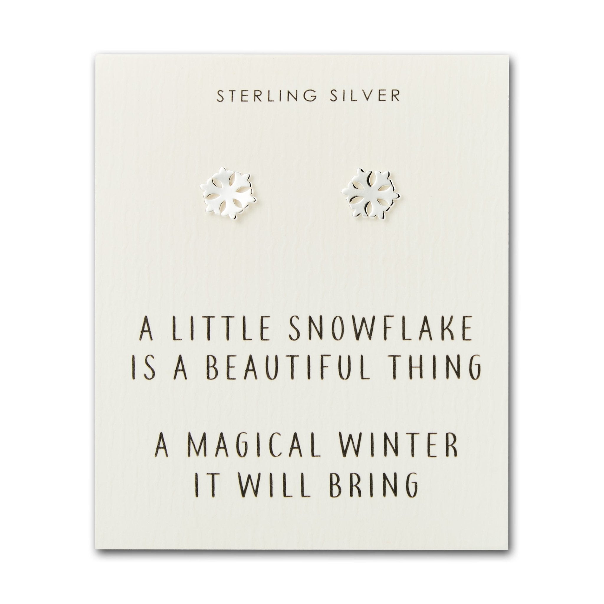 Sterling Silver Snowflake Quote Earrings