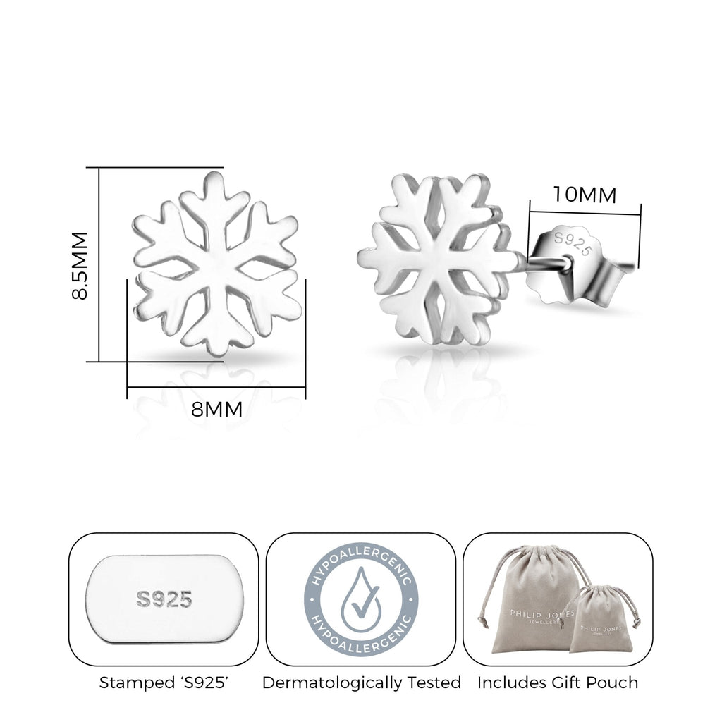 Sterling Silver Snowflake Quote Earrings