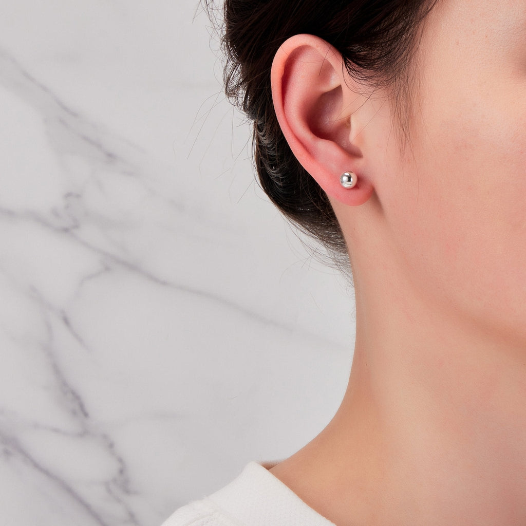 Sterling Silver Sphere Earrings